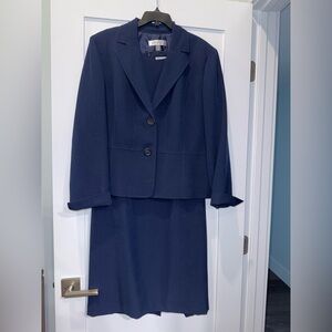Kasper Dark Navy Two-Piece Midi Dress Suit
